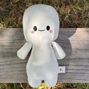 Charming White Plush Toy with Pink Accents
